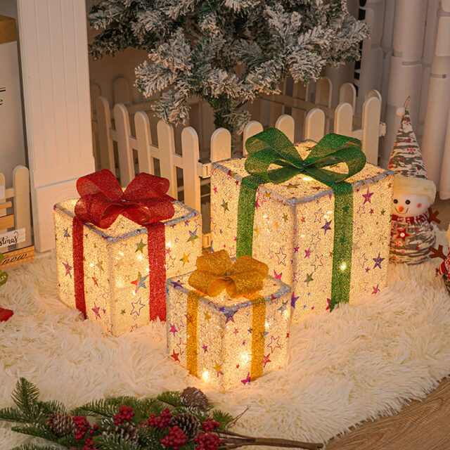 Outdoor Christmas Decorations ― Lighted Christmas Gift Box