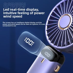 USB Portable Handheld Fan – Foldable Mini Neck Fan with Digital Display & Aroma Function